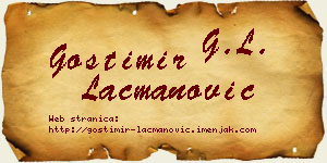 Gostimir Lacmanović vizit kartica